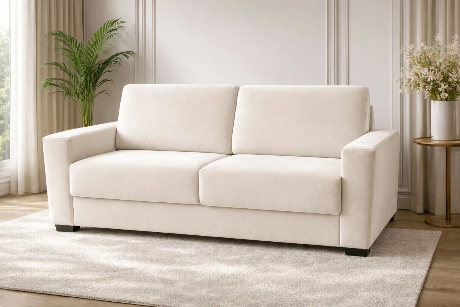 GEANT, Convertible pour usage quotidien, Couchage 160cm  en VELOURS TIFFANY