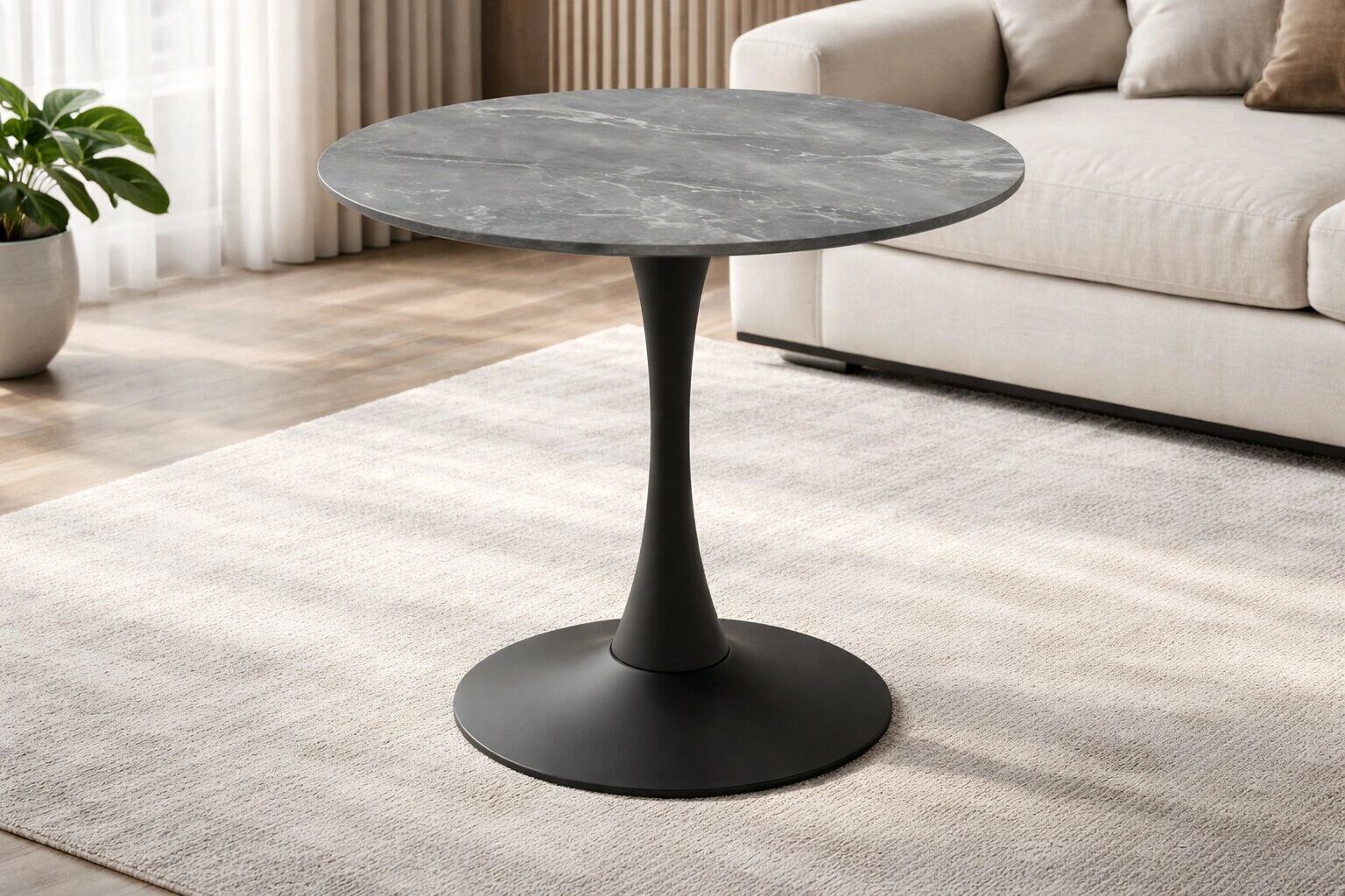 HIKME Table RONDE Ceramique 70x70x75cm