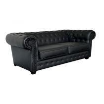 IMPERIAL, Canapé 2 places Chesterfield convertible Som\'toile en Cuir régénéré