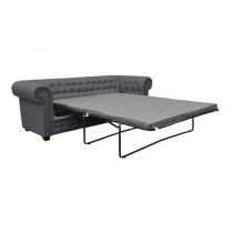 IMPERIAL, Canapé 3 places Chesterfield convertible Som\'toile en cuir régénéré