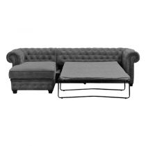 IMPERIAL, Canapé d\'angle convertible Som\'toile (non reversible) Chesterfield en cuir régénéré