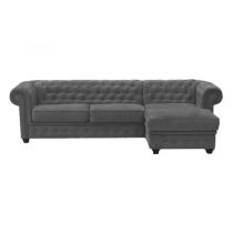 IMPERIAL, Canapé d\'angle convertible Som\'toile (non reversible) Chesterfield en cuir régénéré