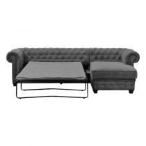 IMPERIAL, Canapé d\'angle convertible Som\'toile (non reversible) Chesterfield en cuir régénéré