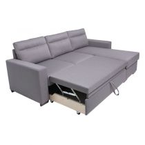 ITACA, Canapé convertible Gigogne avec coffre, revêtement Tissu Artemis ou Luna