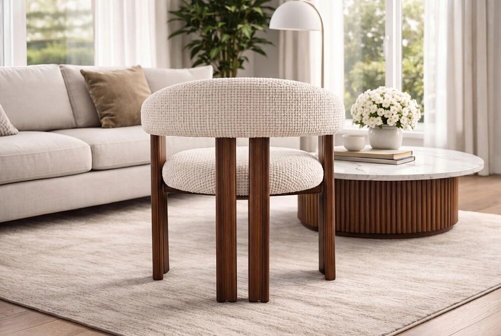 JAPA, chaise OTEFIELD-431 TAUPE + pieds marron (61*61*79cm). PRECOMMANDE, Arrive chez CA BRADE vers mi-septembre.
