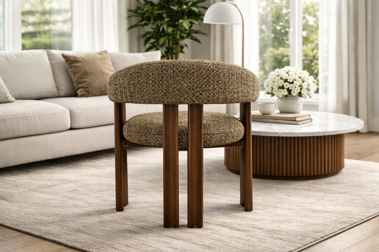 JAPA chaise OTEFIELD-431 TAUPE + pieds marron (61*61*79cm)