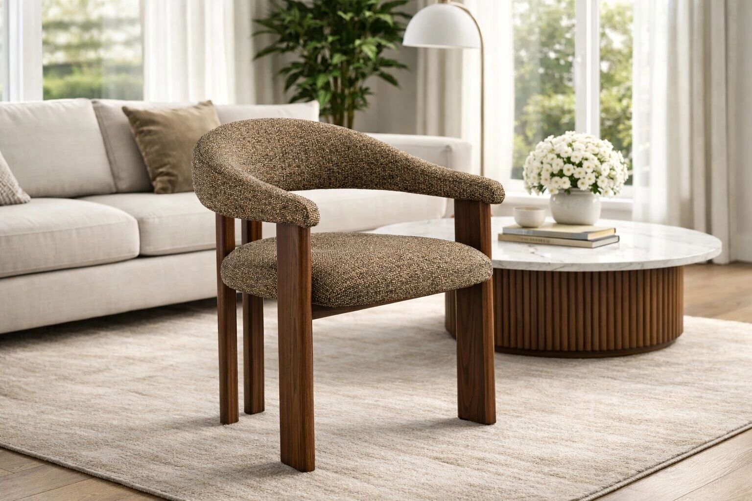 JAPA chaise OTEFIELD-431 TAUPE + pieds marron (61*61*79cm)