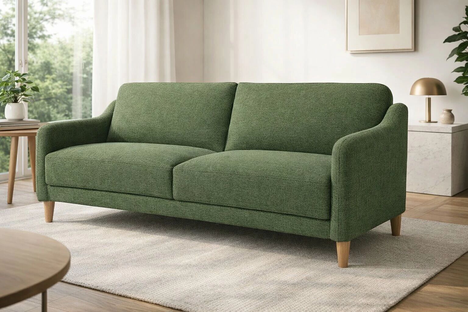 JULIE, canap&eacute; Clic-clac scandinave rev&ecirc;tement tissu ,JULIE -Clic Clac scandi- tissu BZ1166-22 Bleu acier 196*91/113*81cm