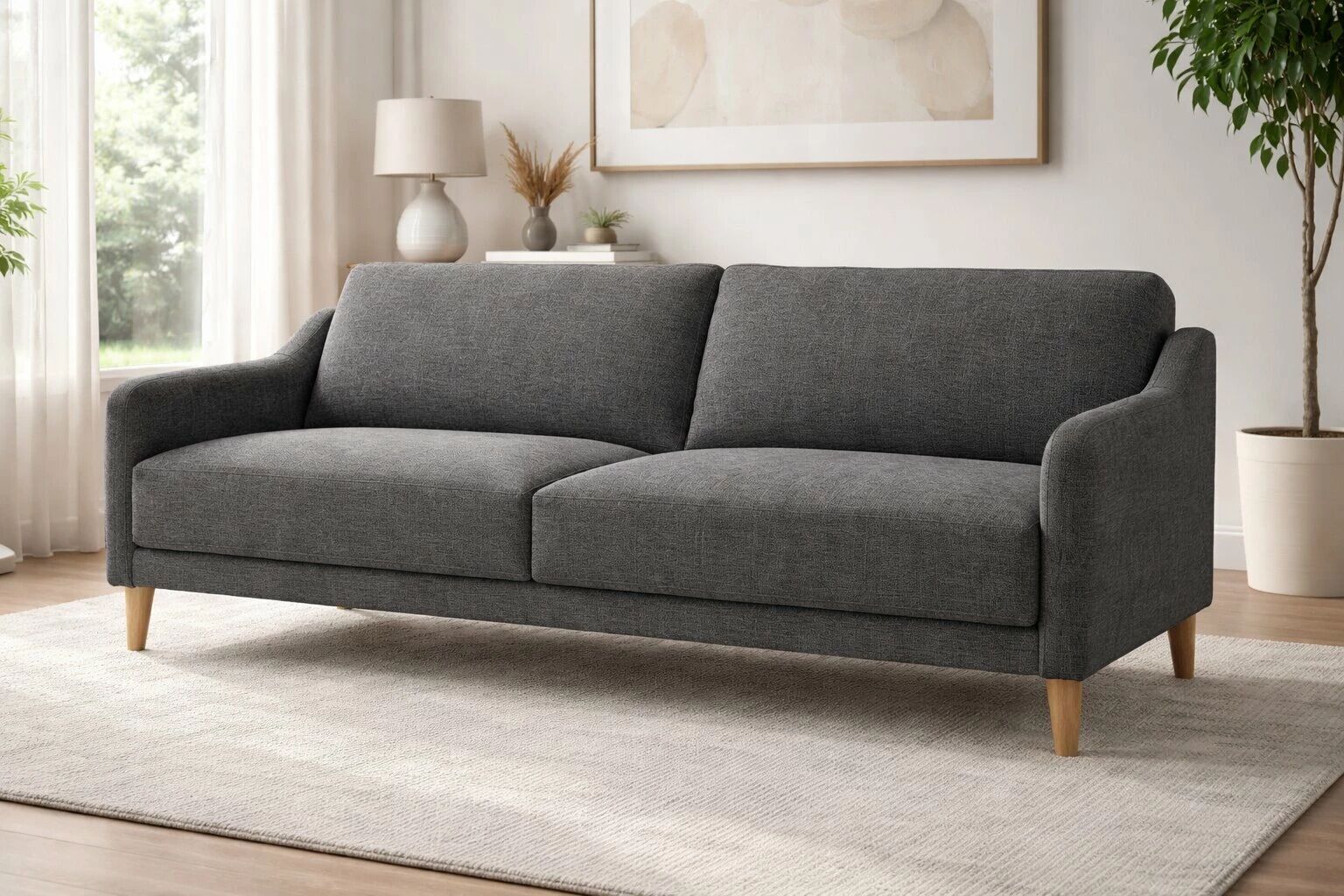 JULIE, canap&eacute; Clic-clac scandinave rev&ecirc;tement tissu ,JULIE -Clic Clac scandi- tissu BZ1166-22 Bleu acier 196*91/113*81cm