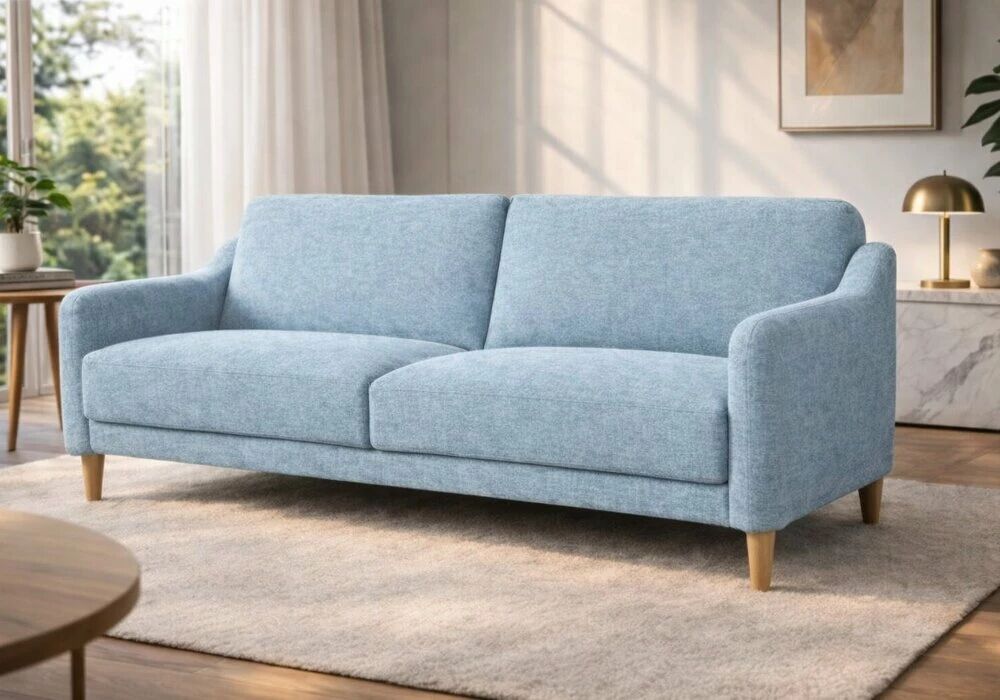 JULIE, canap&eacute; Clic-clac scandinave rev&ecirc;tement tissu. dim 196*91/113*81cm