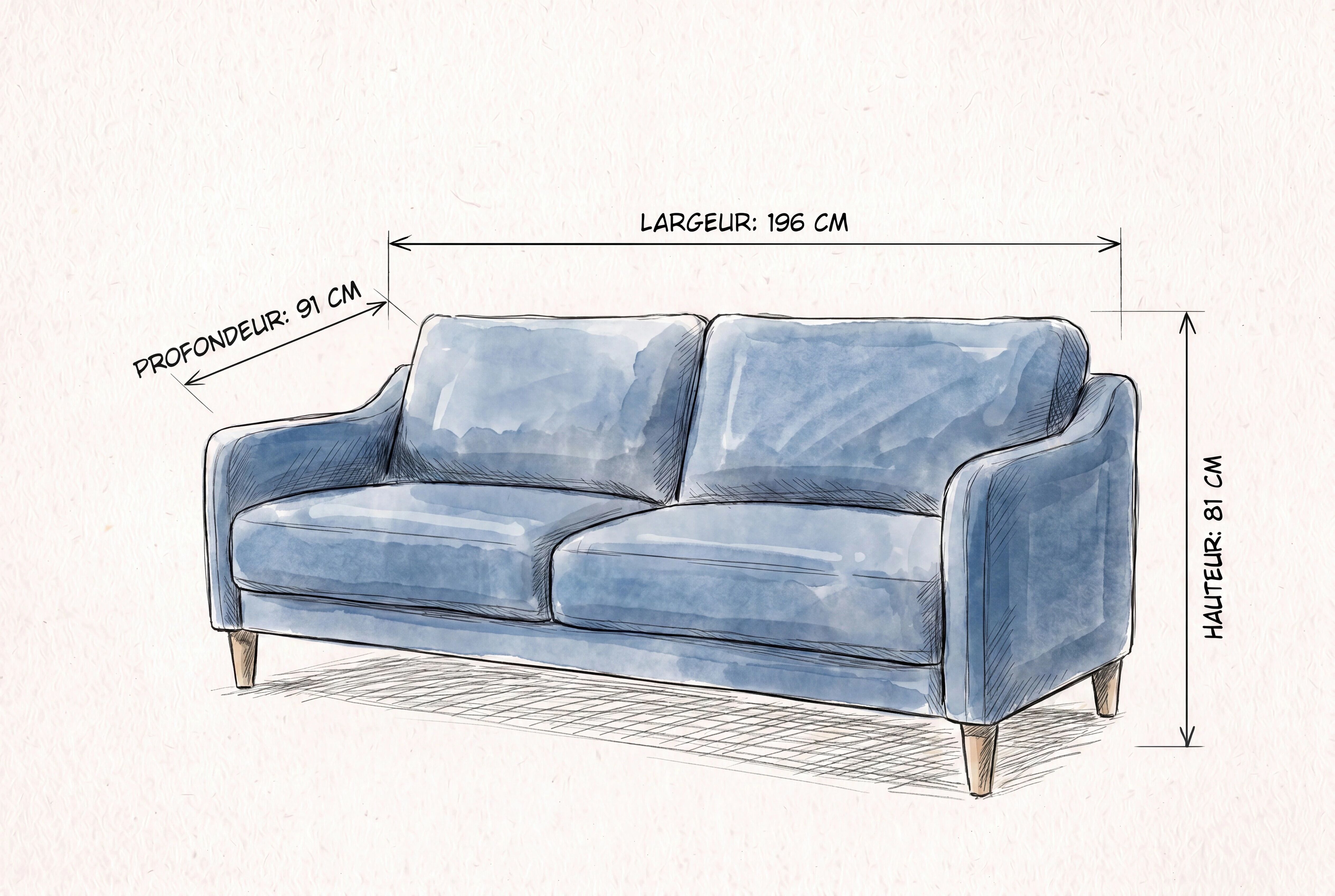 JULIE, canap&eacute; Clic-clac scandinave rev&ecirc;tement tissu. dim 196*91/113*81cm