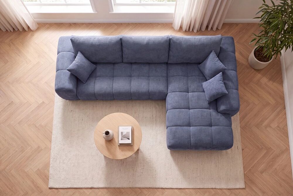JURA, Canap&eacute; d\'angle fixe (angle droit) en tissu