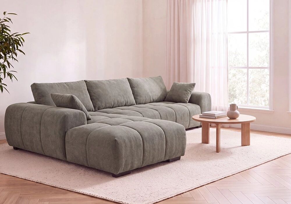 JURA, Canap&eacute; d\'angle fixe (angle droit) en tissu