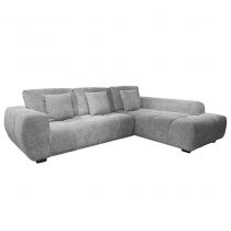 JURA, Canapé d\'angle fixe (angle droit) en tissu sgris