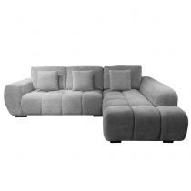 JURA, Canapé d\'angle fixe (angle droit) en tissu sgris