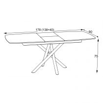 KATRIN Table 138*90cm extensible 178*90cm