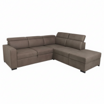 KERIEN, Grand canapé d\'angle (droite) convertible Gigogne en tex