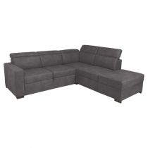 KERIEN, Grand canapé d\'angle (droite) convertible Gigogne en velours