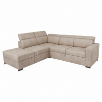KERIEN, Grand canapé d\'angle (gauche) convertible Gigogne en Tissu Velours Côtelé 