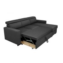 KEROS, convertible Gigogne avec méridienne coffre, revêtement Tissu Artemis ou Luna