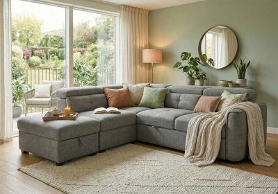 LAFI, Grand Angle convertible gigogne 2 places + angle + pouf coffre