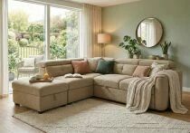 LAFI, Grand Angle convertible gigogne 2 places + angle + pouf coffre