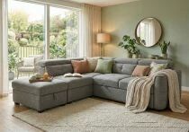 LAFI, Grand Angle convertible gigogne 2 places + angle + pouf coffre