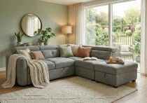 LAFI, Grand Angle convertible gigogne 2 places + angle + pouf coffre