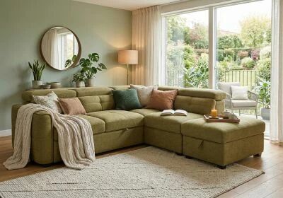 LAFI, Grand Angle convertible gigogne 2 places + angle + pouf coffre