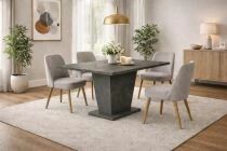 LALI 120cm extensible +40cm Table (Rivoli+pied Anthracite)