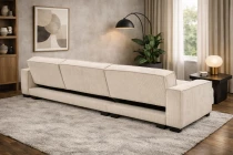 LEON, Canap&eacute; d\'angle convertible (m&eacute;canisme Clic Clac)  avec m&eacute;ridienne