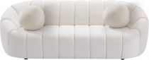 LILI, Canapé design en tissu bouclé blanc 