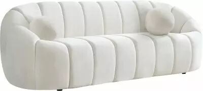 LILI, Canap� design en tissu boucl� blanc 
