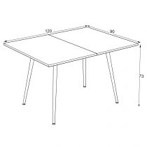 Lilis Table extensible 90cm à 120cm (Retro Stone)