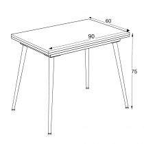 Lilis Table extensible 90cm à 120cm (Retro Stone)