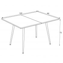 Lilis Table extensible 90cm à 120cm (Retro Stone)