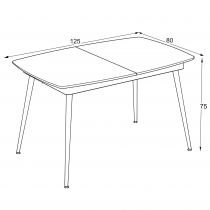 Lilis Table extensible 90cm &agrave; 120cm (Retro Stone)