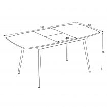 Lilis Table extensible 90cm &agrave; 120cm (Retro Stone)