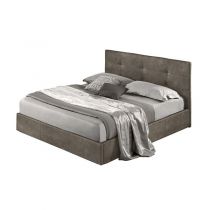 Lit coffre 6 POINTS existe en plusieurs tailels en tissu gris foncé, avec option matelas
