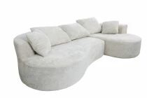 LOUSA, Canap&eacute; &agrave; ressorts ensach&eacute;s, angle non reversible L285 * P158 * H65cm en tissu boucl&eacute;