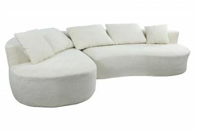 LOUSA, Canap� � ressorts ensach�s, angle non reversible L285 * P158 * H65cm en tissu boucl�