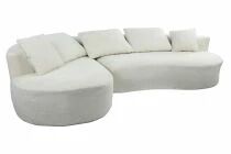 LOUSA, Canap&eacute; &agrave; ressorts ensach&eacute;s, angle non reversible L285 * P158 * H65cm en tissu boucl&eacute;