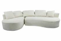 LOUSA, Canap&eacute; &agrave; ressorts ensach&eacute;s, angle non reversible L285 * P158 * H65cm en tissu boucl&eacute;