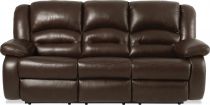 MARTIN, Canapé 3 places RELAX manuel en simili renforcé (leather gel) Gris