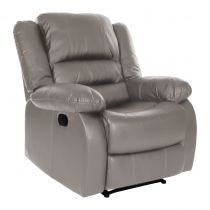 MARTIN, Fauteuil Relax en simili renforcé (leather gel) gris