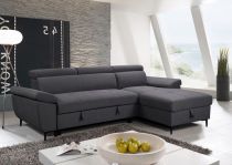 MARYSE, Canapé d\'angle droite convertible Gigogne