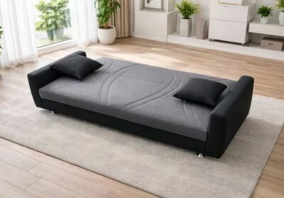 MAX, Canap� convertible Clic clac, bicolore gris+noir