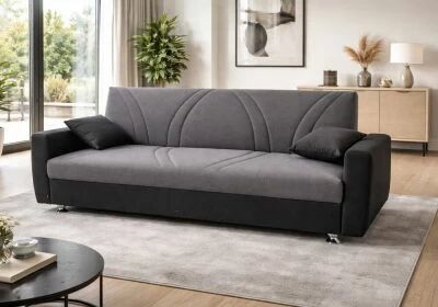 MAX, Canap� convertible Clic clac, bicolore gris+noir