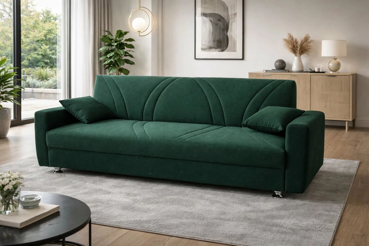 MAX, Canap&eacute; convertible Clic clac, bicolore gris+noir