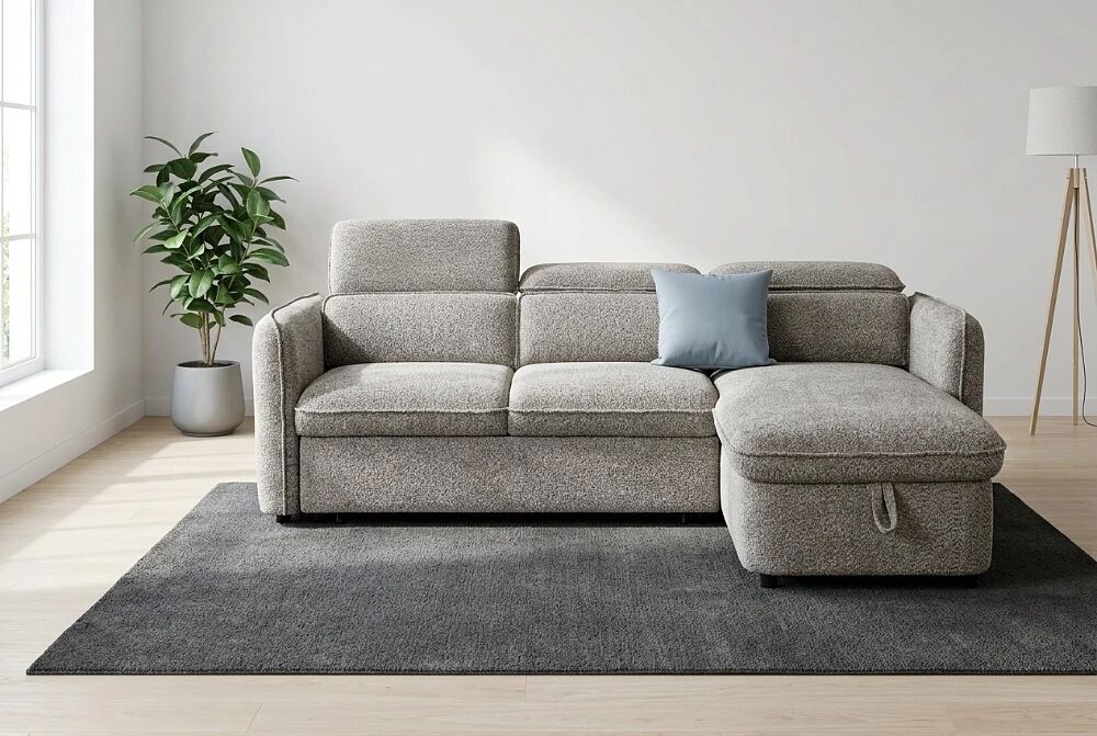 MELBOURNE � Canap&eacute; d\'angle convertible r&eacute;versible, gigogne + m&eacute;ridienne coffre